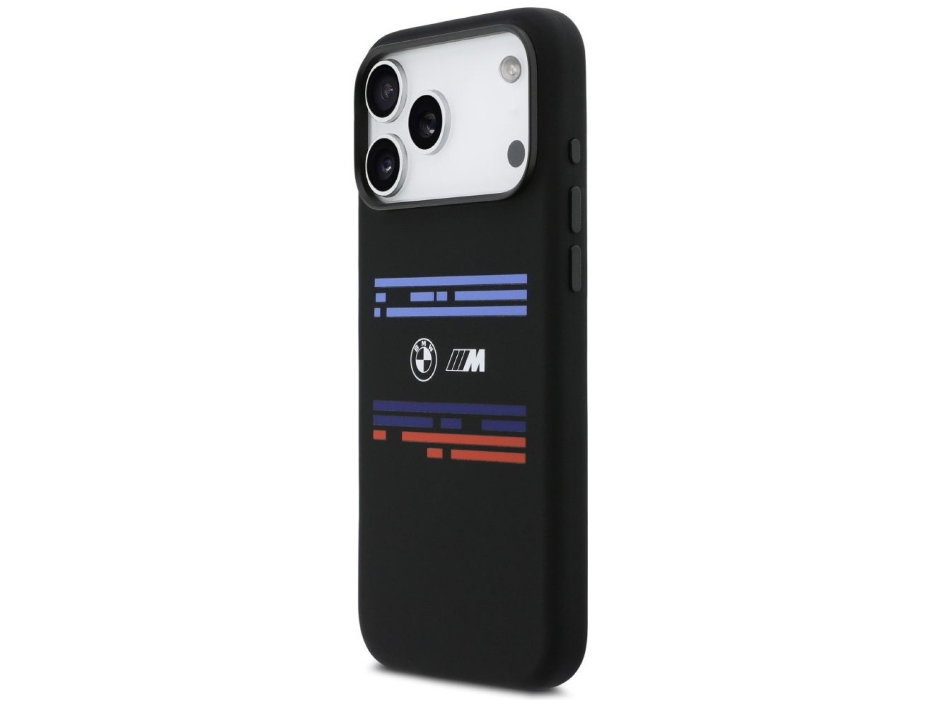 Funda BMW M Silicona con Línea Horizontal MagSafe para iPhone 17 Pro Max - Negra