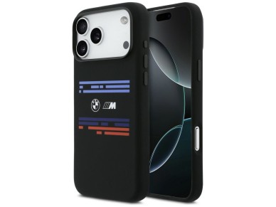 BMW M Silicon Horizontal Line MagSafe Case for iPhone 17 Pro Max - Black BMW M Silicon Horizontal Line MagSafe Case for iPhone 17 Pro Max - Black