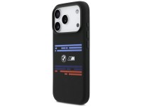 Capa MagSafe BMW M de silicone com linhas horizontais para iPhone 17 Pro - Preta Capa MagSafe BMW M de silicone com linhas horizontais para iPhone 17 Pro - Preta