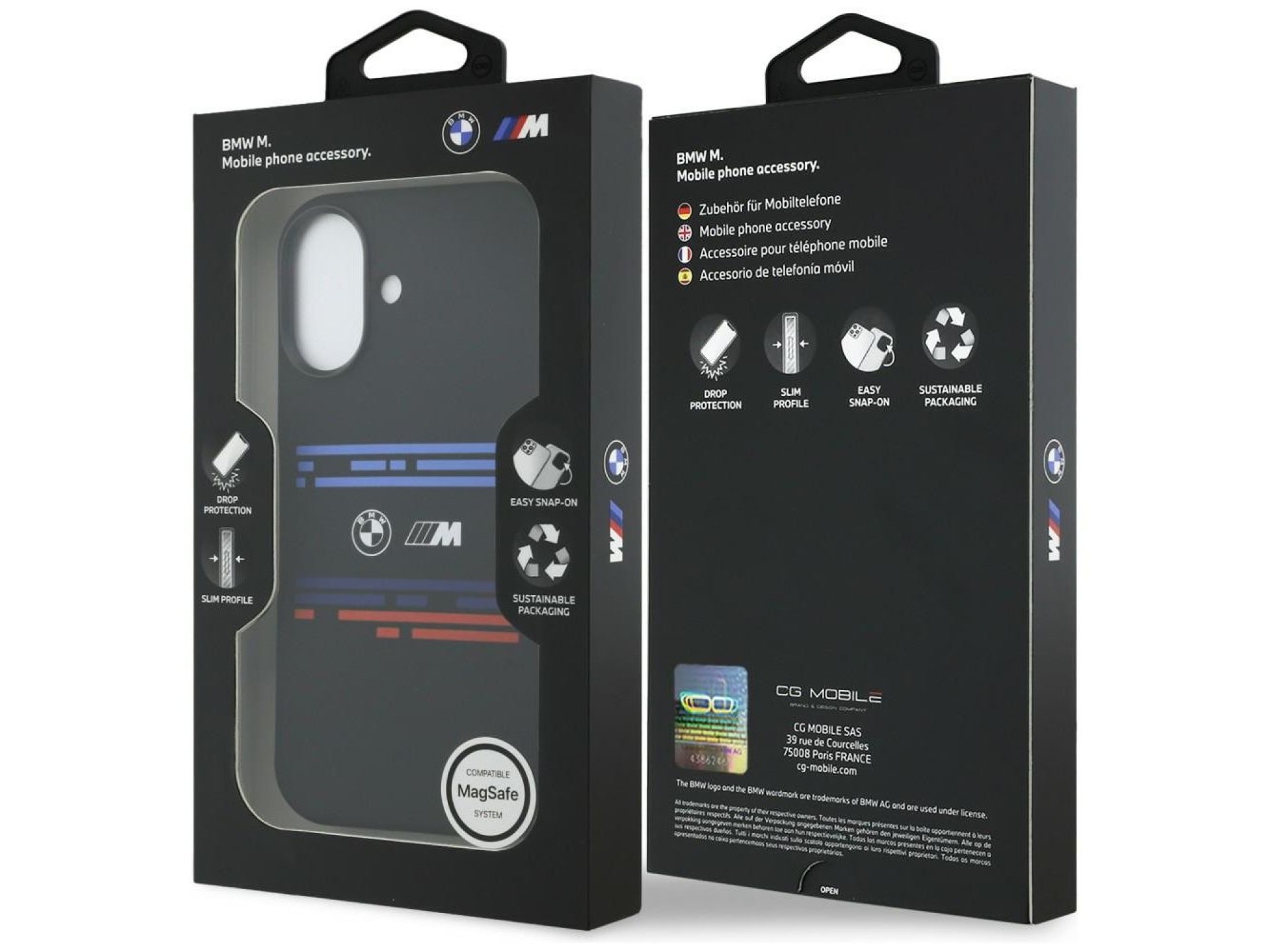 BMW M Silicon Horizontal Line MagSafe Case for iPhone 17 - Black