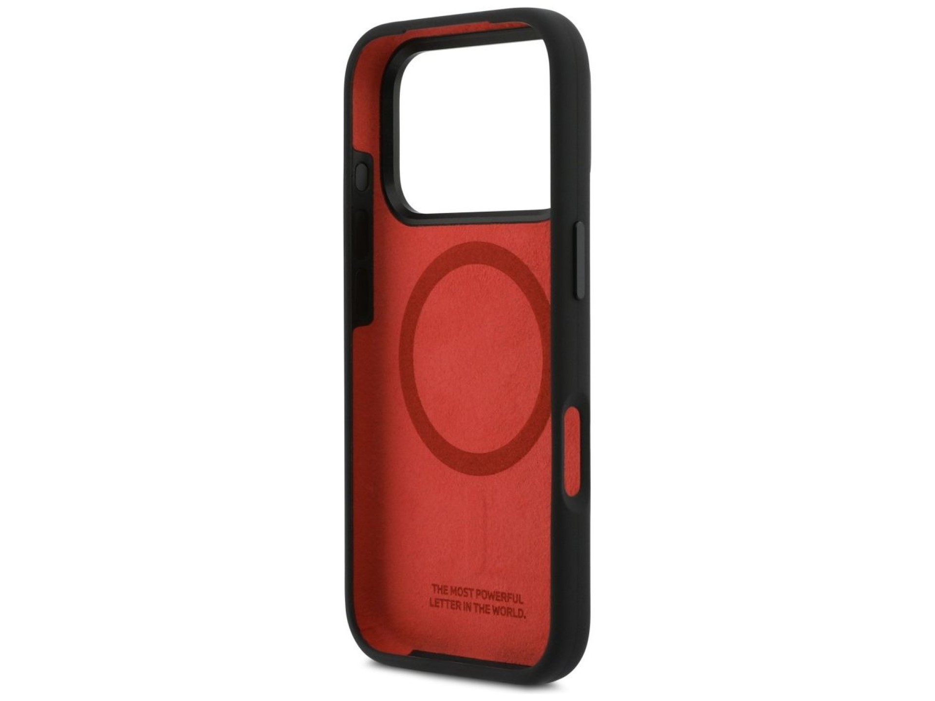 Capa MagSafe BMW M de silicone com linhas horizontais para iPhone 17 Pro - Preta