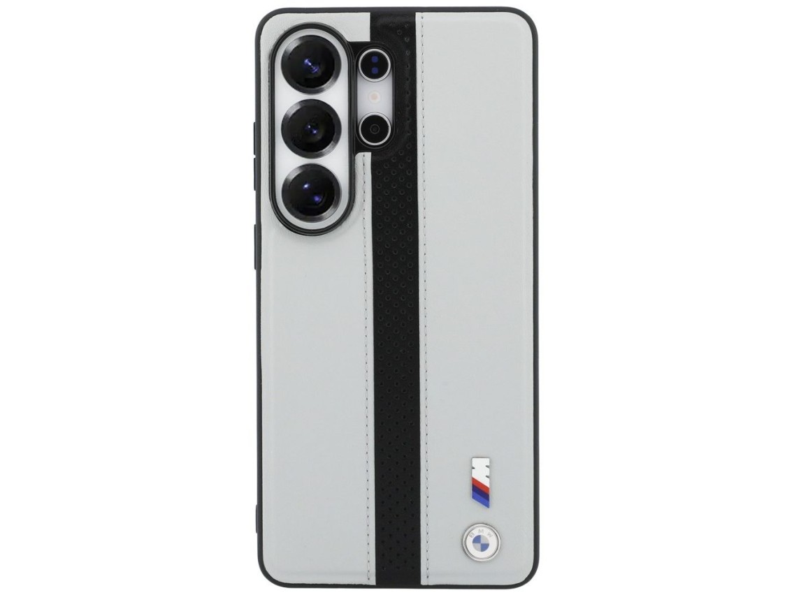 Capa MagSafe com logotipo BMW Perfurado e Listras para Samsung Galaxy S26 Ultra - Cinza
