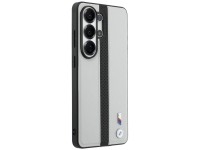 Capa MagSafe com logotipo BMW Perfurado e Listras para Samsung Galaxy S26 Ultra - Cinza Capa MagSafe com logotipo BMW Perfurado e Listras para Samsung Galaxy S26 Ultra - Cinza