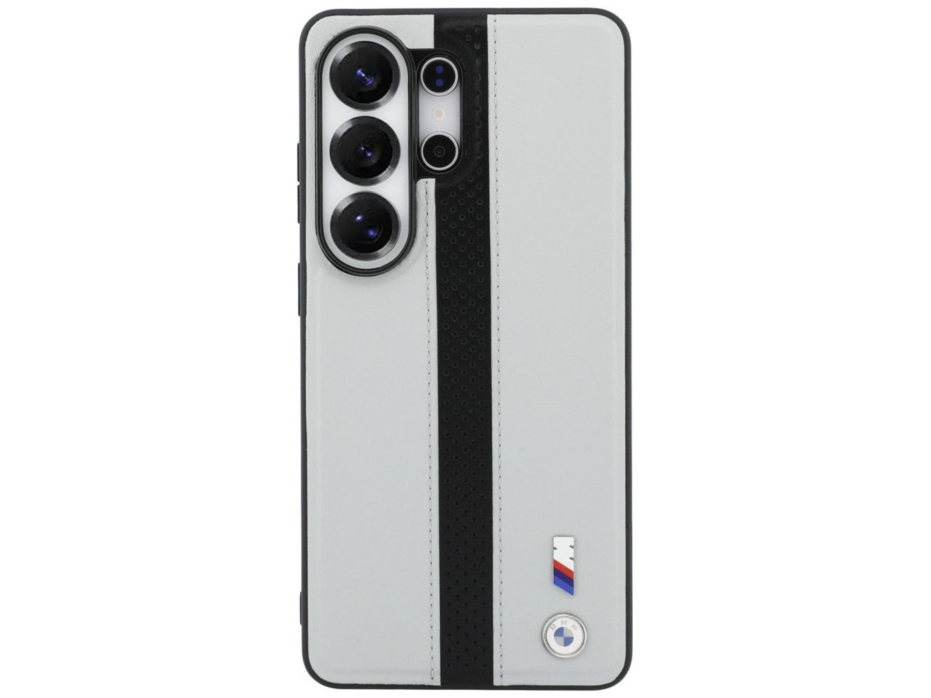 Capa MagSafe com logotipo BMW Perfurado e Listras para Samsung Galaxy S26 Ultra - Cinza