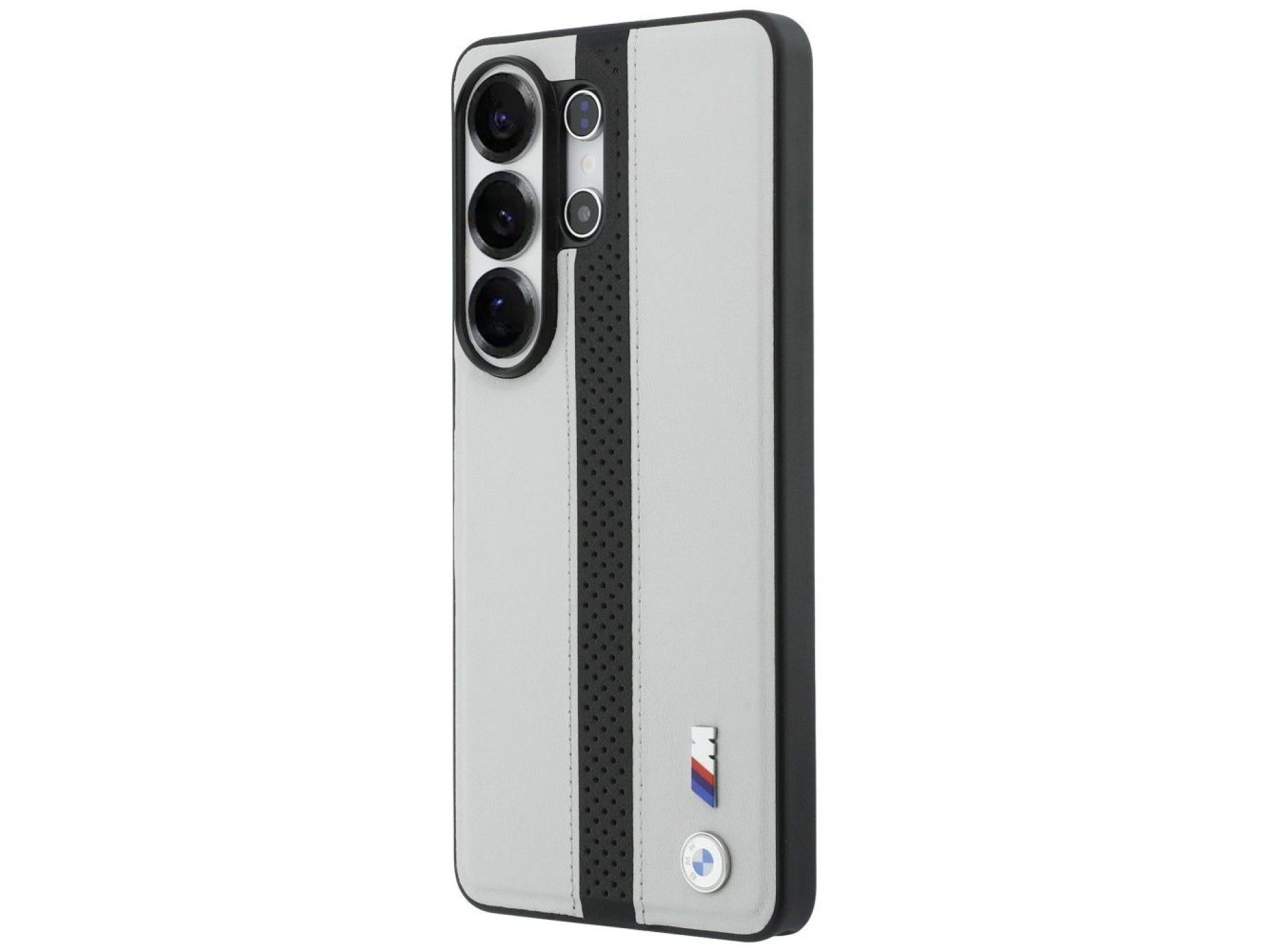 Capa MagSafe com logotipo BMW Perfurado e Listras para Samsung Galaxy S26 Ultra - Cinza