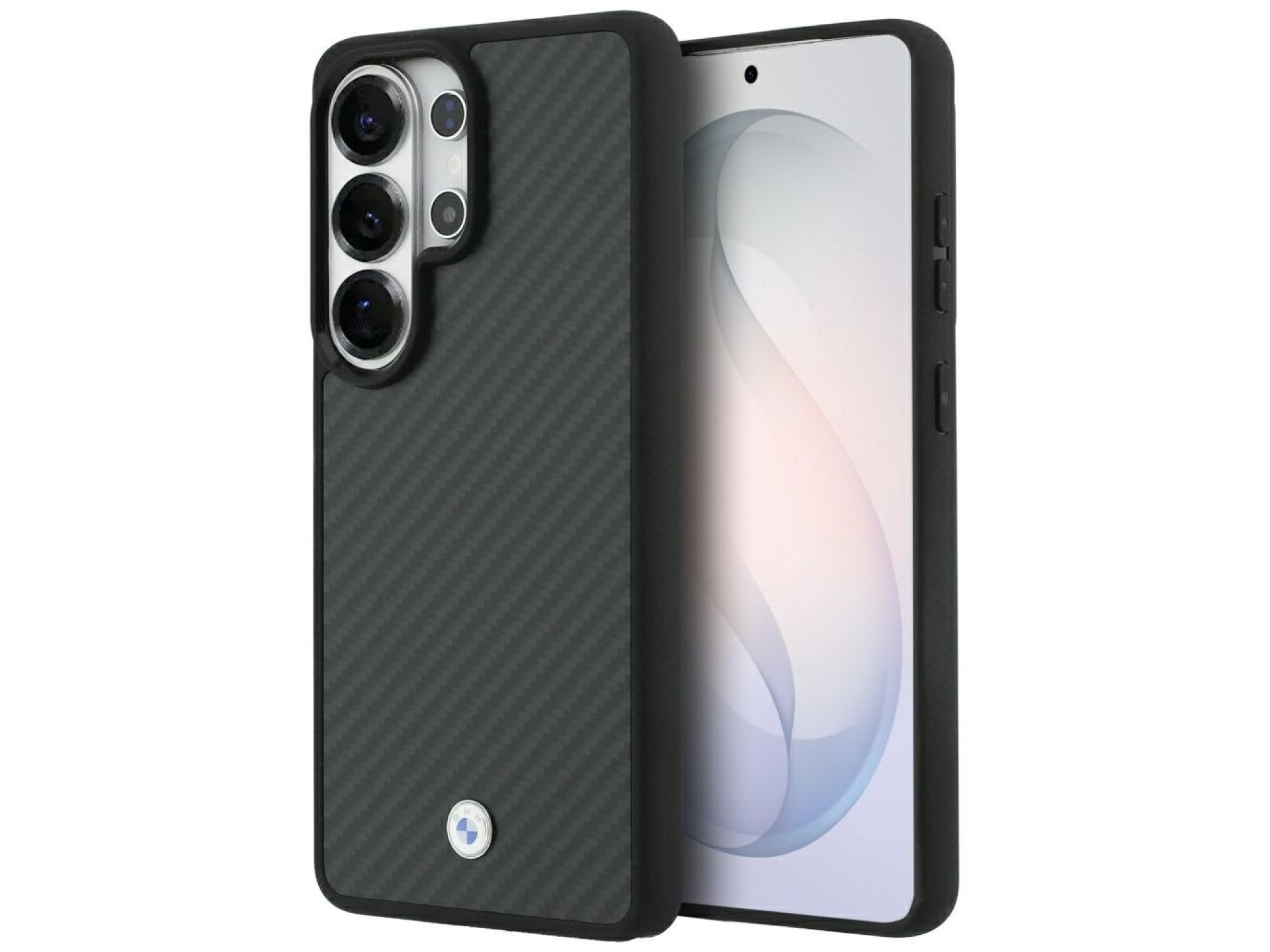 Funda magnética de fibra de carbono con el logotipo de BMW para Samsung Galaxy S26 Ultra - Negra