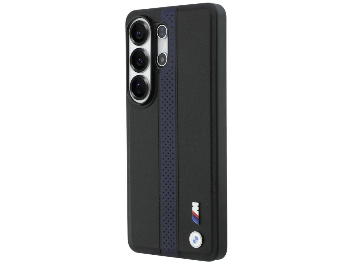 Capa MagSafe com logotipo BMW Perfurado e Listras para Samsung Galaxy S26 Ultra - Azul