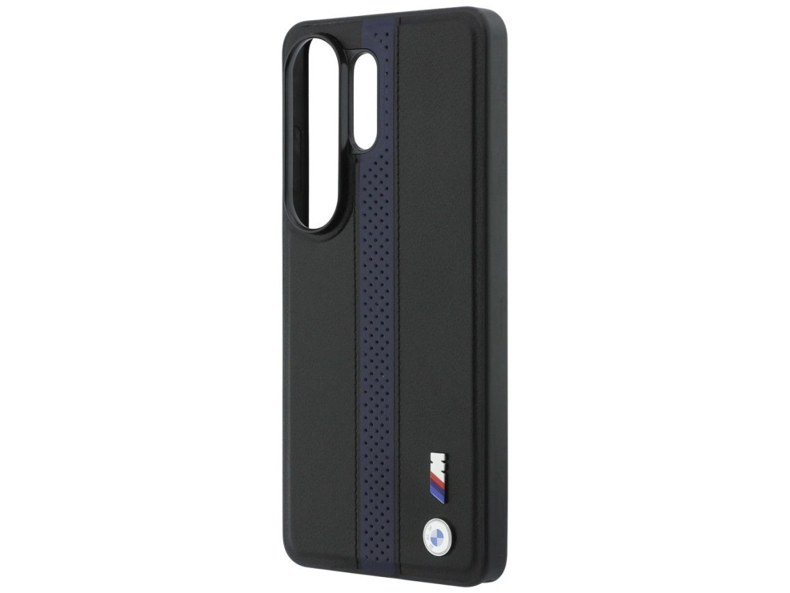 Capa MagSafe com logotipo BMW Perfurado e Listras para Samsung Galaxy S26 Ultra - Azul