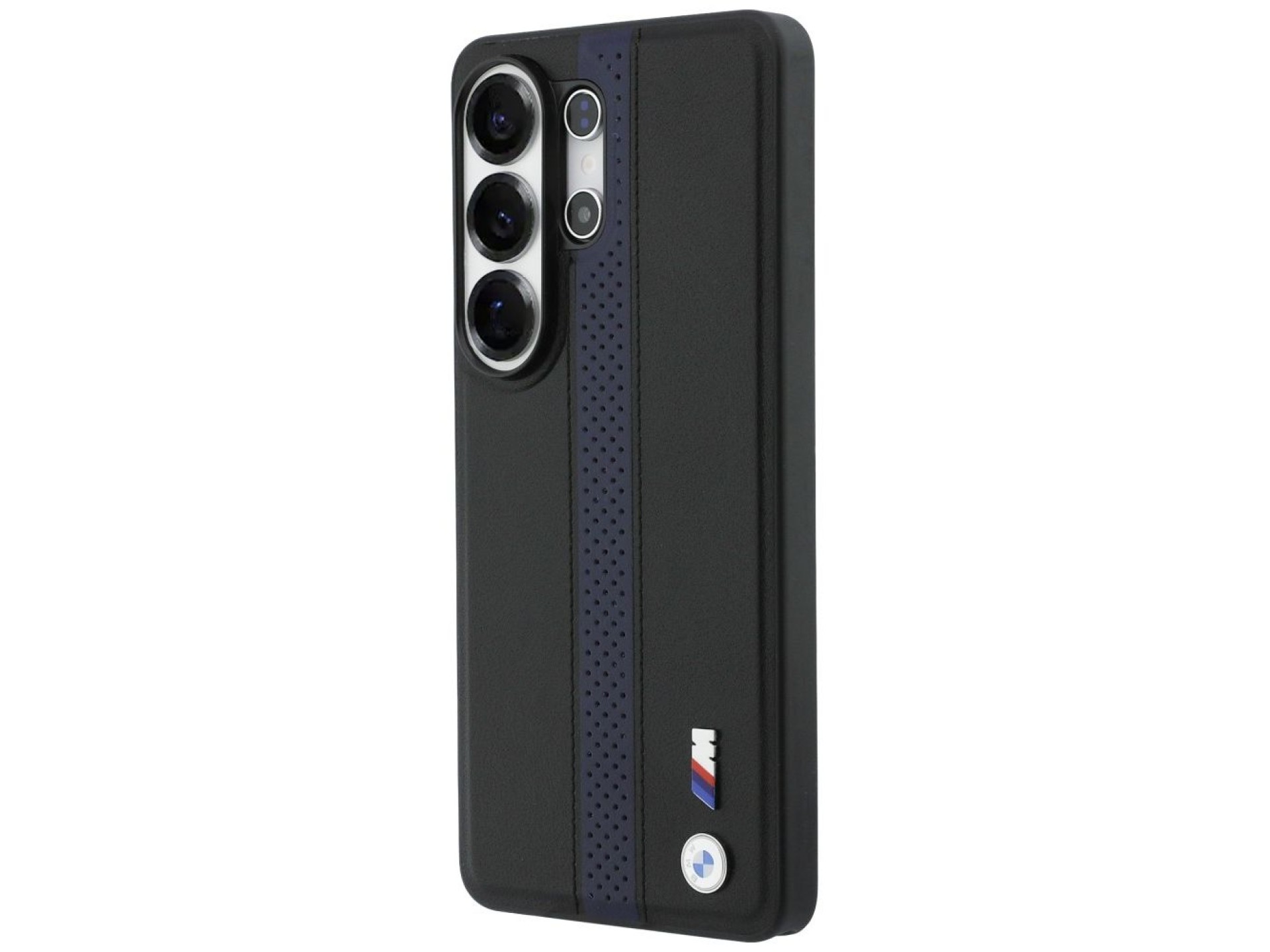 Capa MagSafe com logotipo BMW Perfurado e Listras para Samsung Galaxy S26 Ultra - Azul