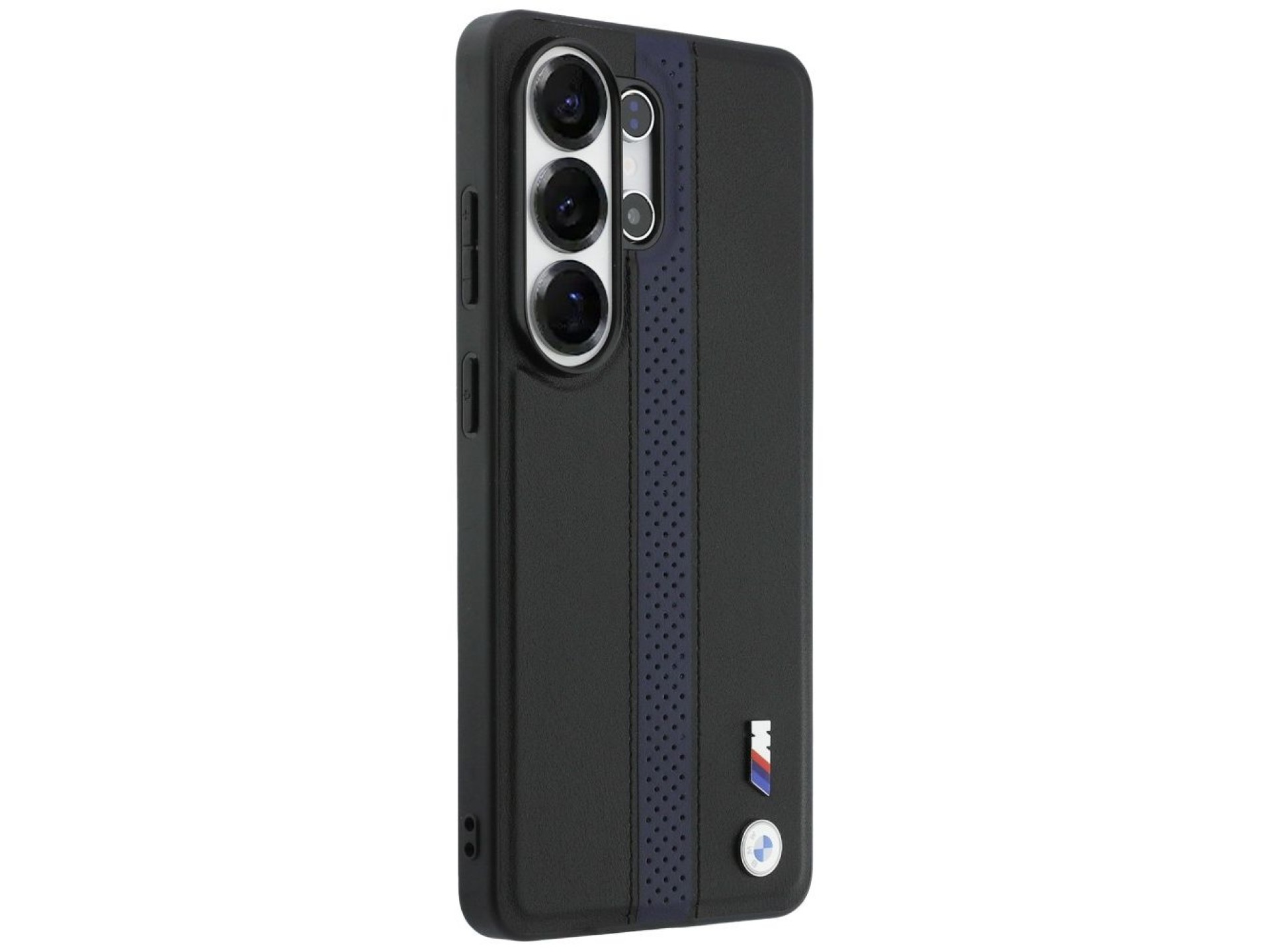 Capa MagSafe com logotipo BMW Perfurado e Listras para Samsung Galaxy S26 Ultra - Azul