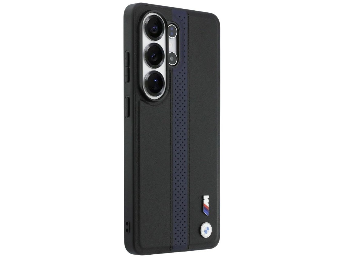 Capa MagSafe com logotipo BMW Perfurado e Listras para Samsung Galaxy S26 Ultra - Azul