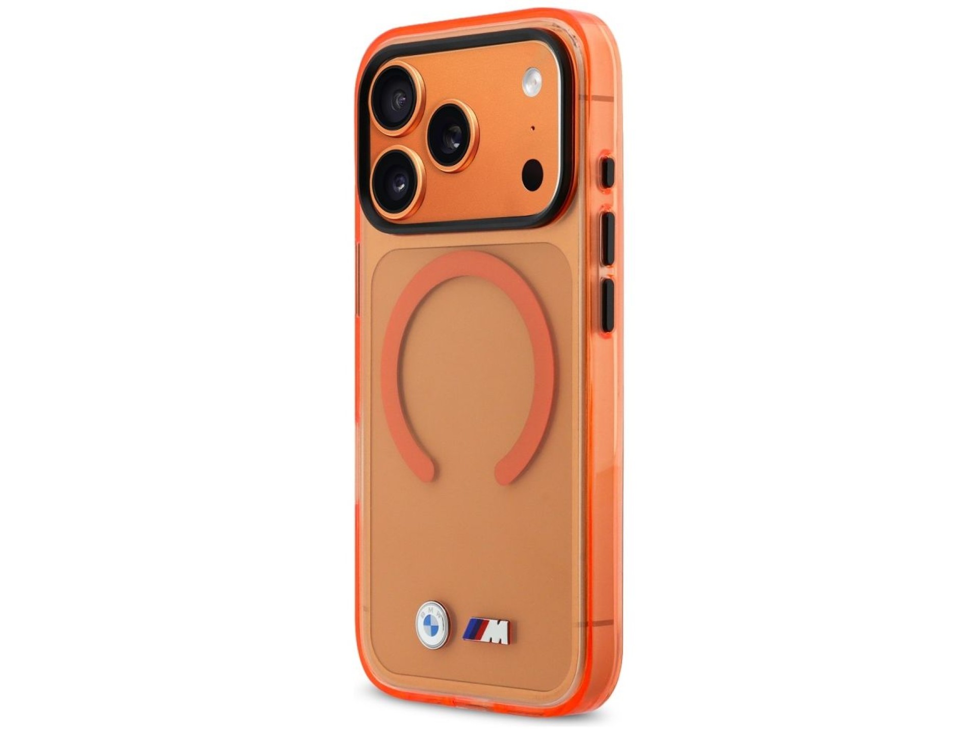 Funda MagSafe BMW M IML con logotipos metálicos para iPhone 17 Pro - Naranja Pro
