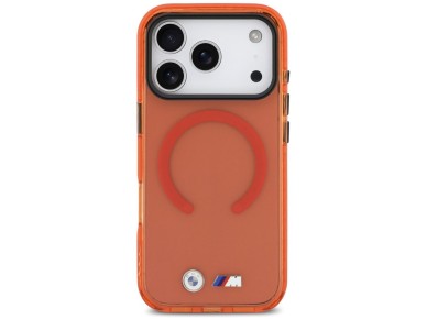 BMW M IML Shockproof Metal Logos MagSafe Case for iPhone 17 Pro Max - Pro Orange
