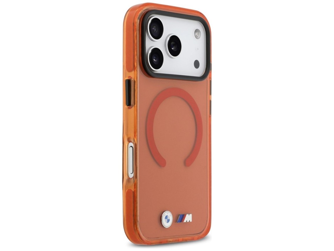 Capa MagSafe BMW M IML à prova de choque com logotipos metálicos para iPhone 17 Pro - Laranja Pro