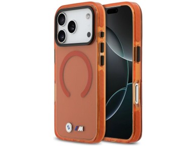 BMW M IML Shockproof Metal Logos MagSafe Case for iPhone 17 Pro Max - Pro Orange