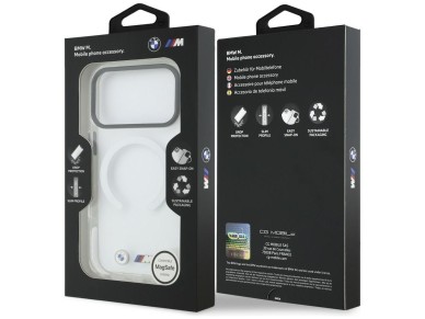 BMW M IML Shockproof Metal Logos MagSafe Case for iPhone 17 Pro Max - Transparent