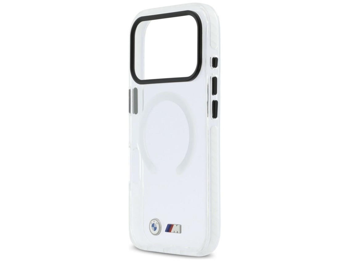 Capa MagSafe BMW M IML � prova de choque com logotipos met�licos para iPhone 17 Pro Max - Transparen