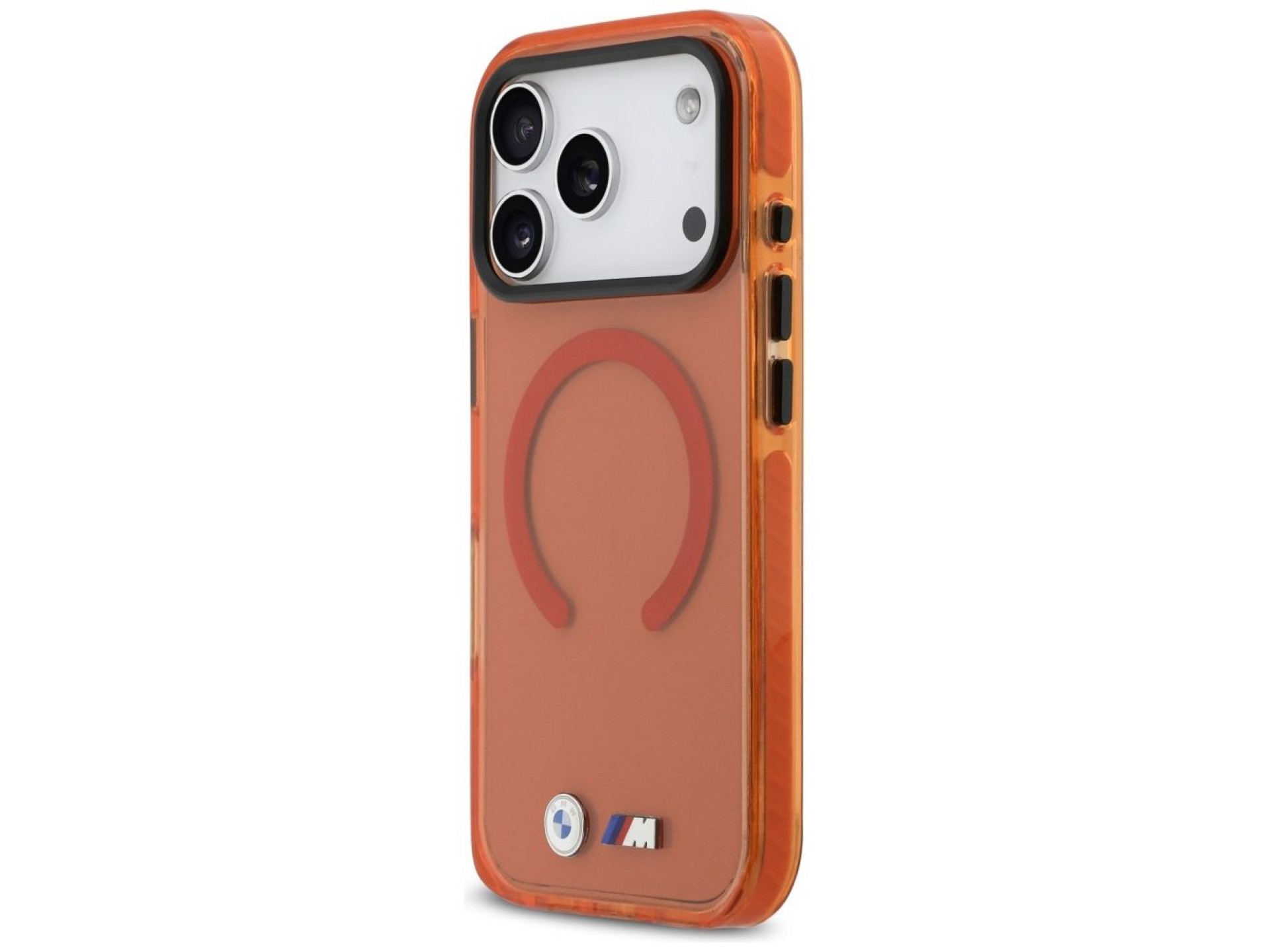 Capa MagSafe BMW M IML à prova de choque com logotipos metálicos para iPhone 17 Pro - Laranja Pro