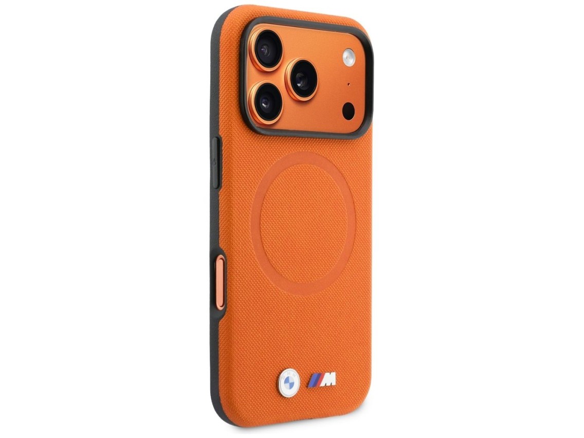 BMW M FW Metal Logo MagSafe Case for iPhone 17 Pro Max - Orange