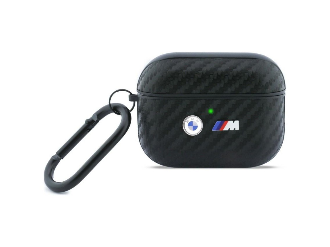 Capa BMW Carbon Metal com Logotipo para AirPods Pro 3 - Preta