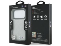 Capa MagSafe com o logotipo BMW M para iPhone 17 Pro, cinza.