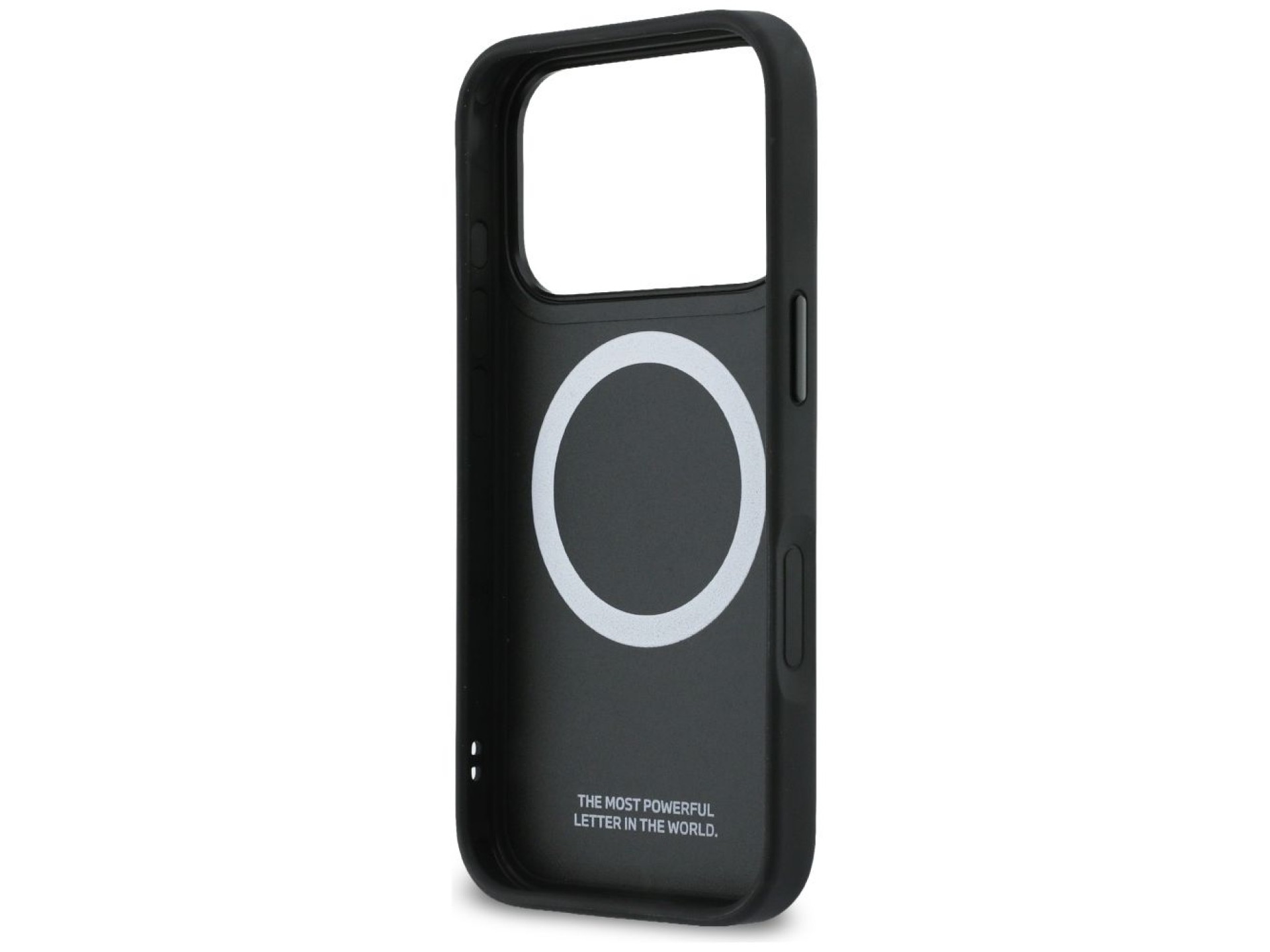 Capa MagSafe com o logotipo BMW M para iPhone 17 Pro, cinza.