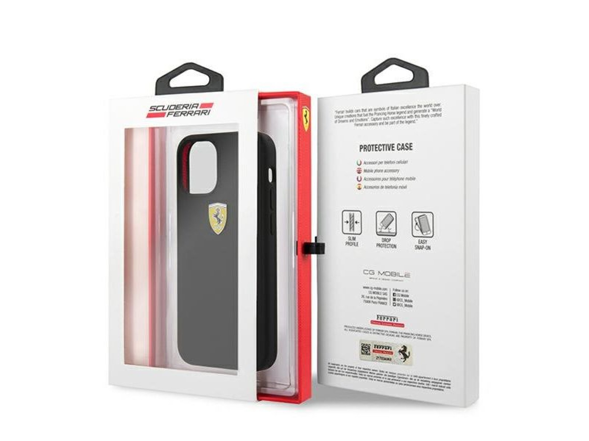 Funda rígida Ferrari FESSIHCP12SBK para iPhone 12 mini de 5,4