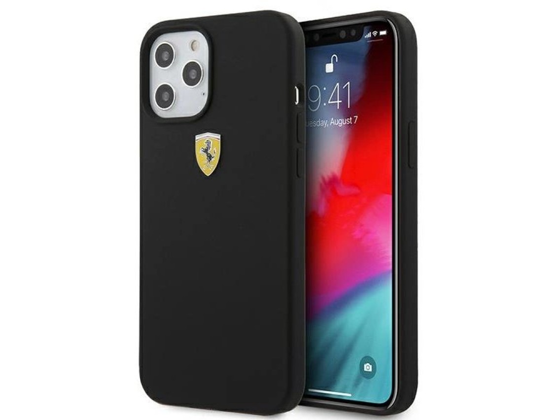 Ferrari FESSIHCP12LBK iPhone 12 Pro Max 6.7" black/black hardcase On Track Silicone