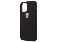Funda rígida Ferrari FESSIHCP12SBK para iPhone 12 mini de 5,4" en color negro/negro, de silicona On Funda rígida Ferrari FESSIHCP12SBK para iPhone 12 mini de 5,4" en color negro/negro, de silicona On