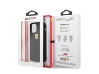 Funda rígida Ferrari FESSIHCP12SBK para iPhone 12 mini de 5,4" en color negro/negro, de silicona On Funda rígida Ferrari FESSIHCP12SBK para iPhone 12 mini de 5,4" en color negro/negro, de silicona On