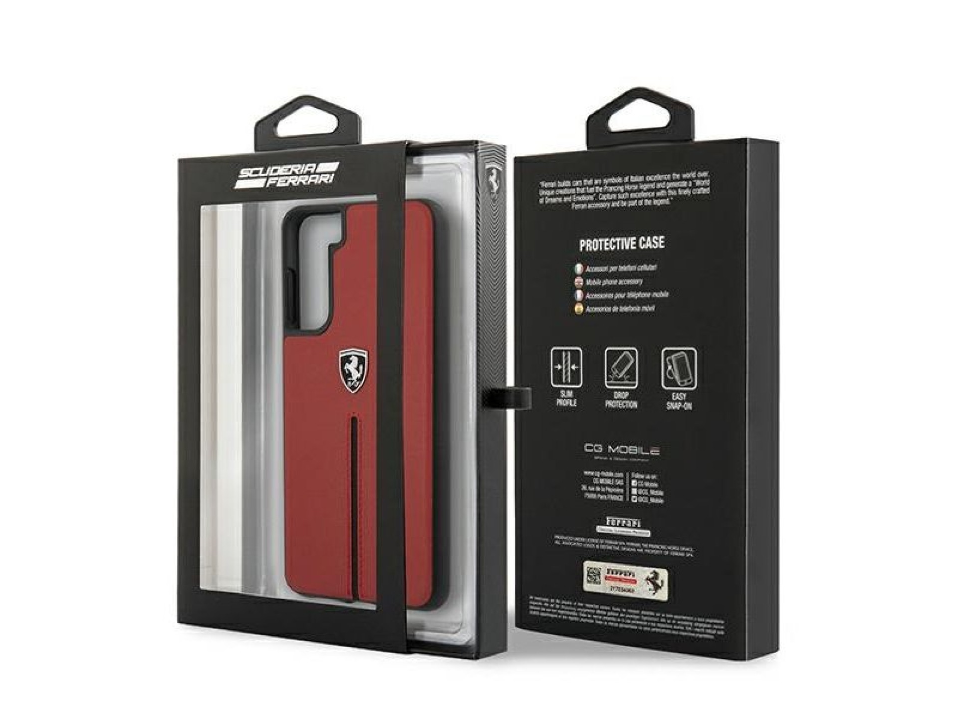 Ferrari FEOSIHCS21MRE S21+ G996 red/red hardcase Off Track Leather Nylon Stripe