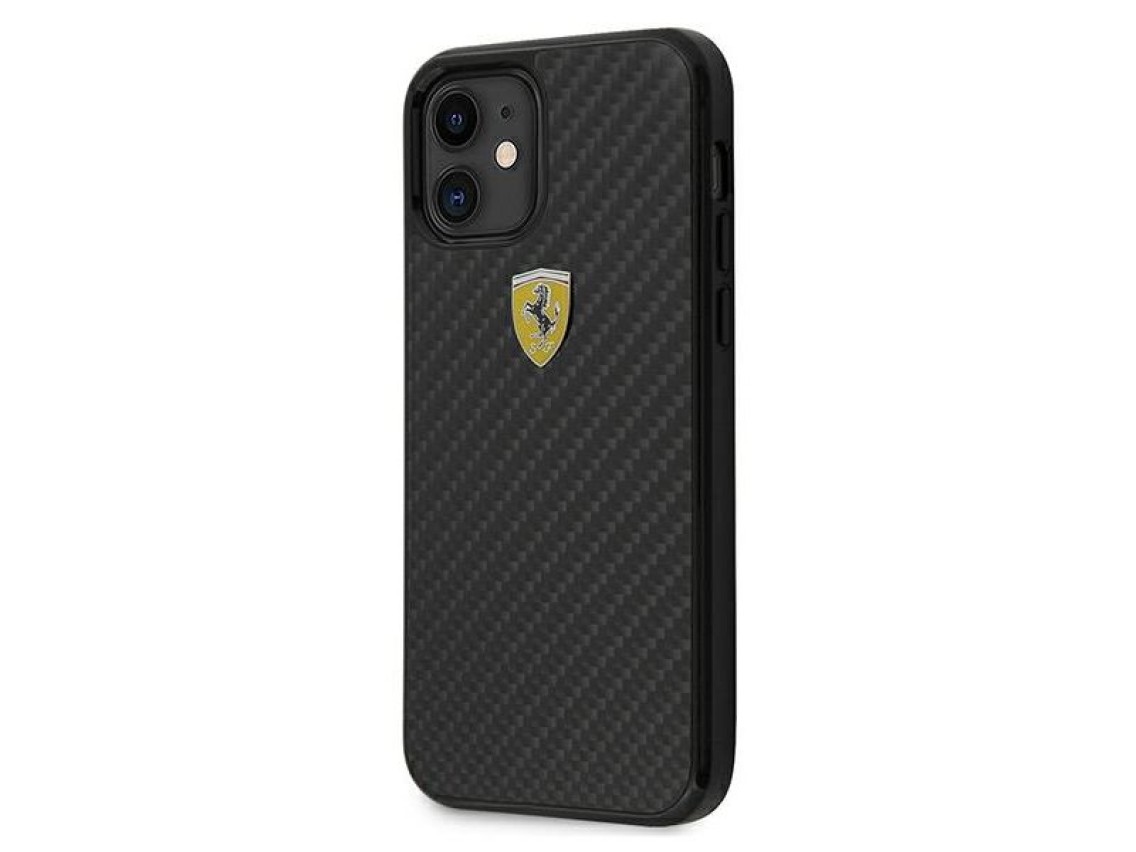 Ferrari FERCAHCP12SBK iPhone 12 mini 5.4" black/black hardcase On Track Real Carbon