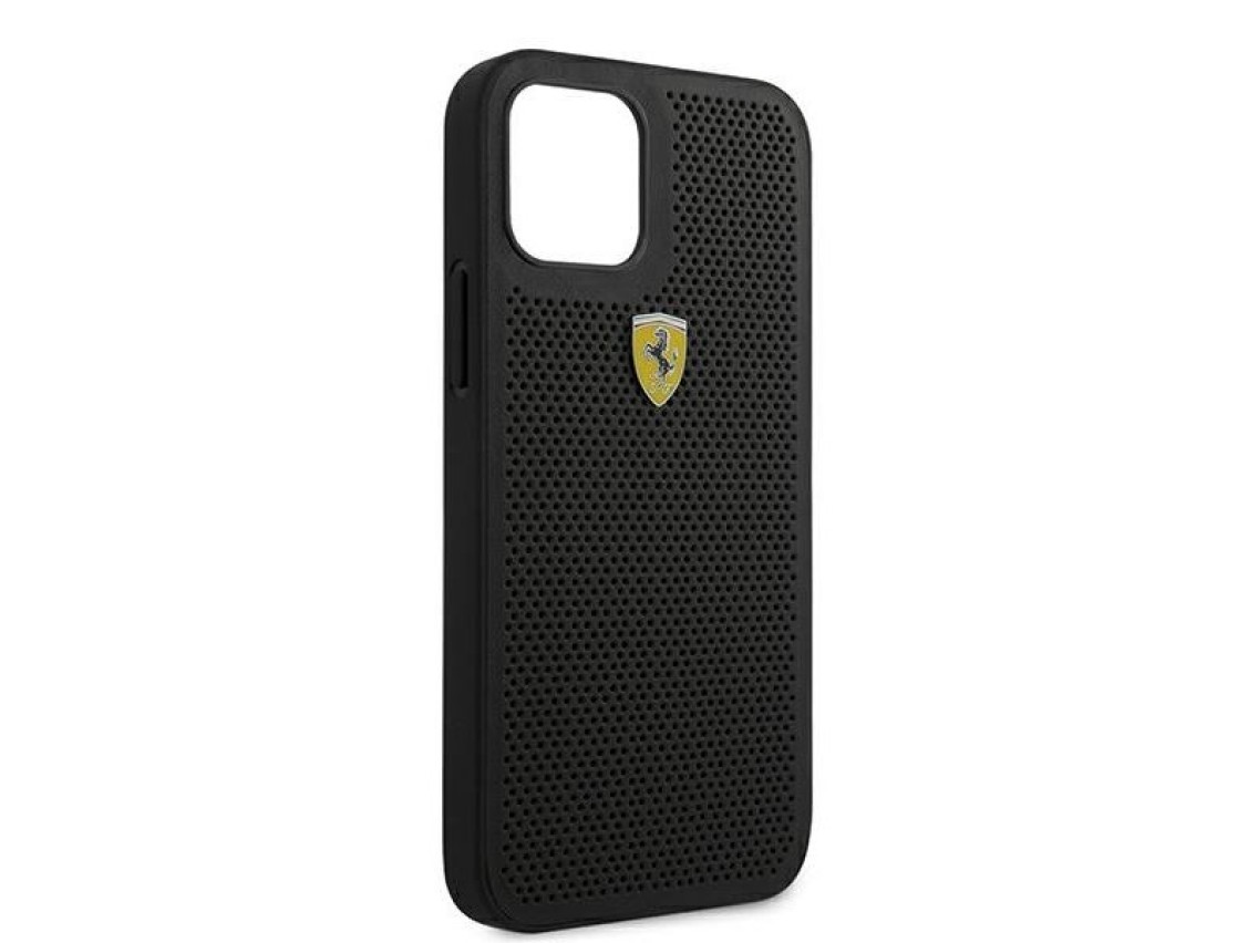 Ferrari FESPEHCP12LBK iPhone 12 Pro Max 6.7" black/black hardcase On Track Perforated