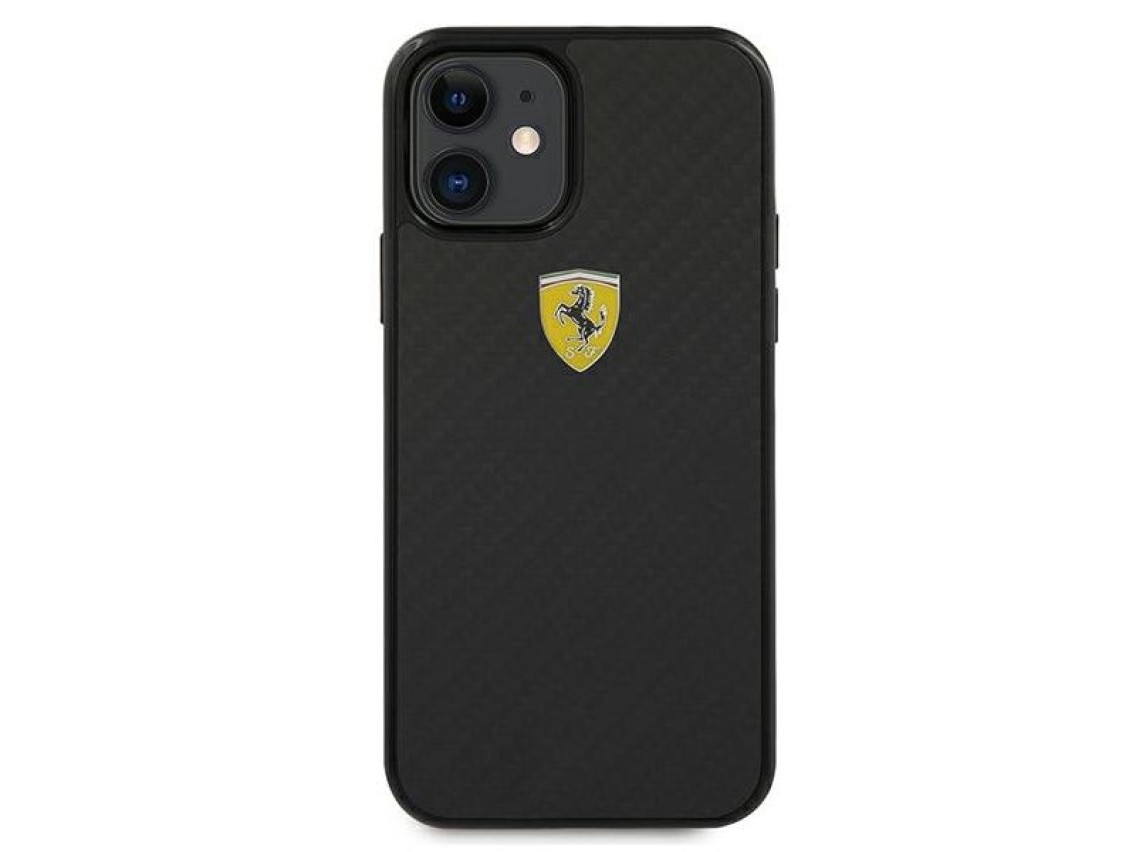 Ferrari FERCAHCP12SBK iPhone 12 mini 5.4" black/black hardcase On Track Real Carbon
