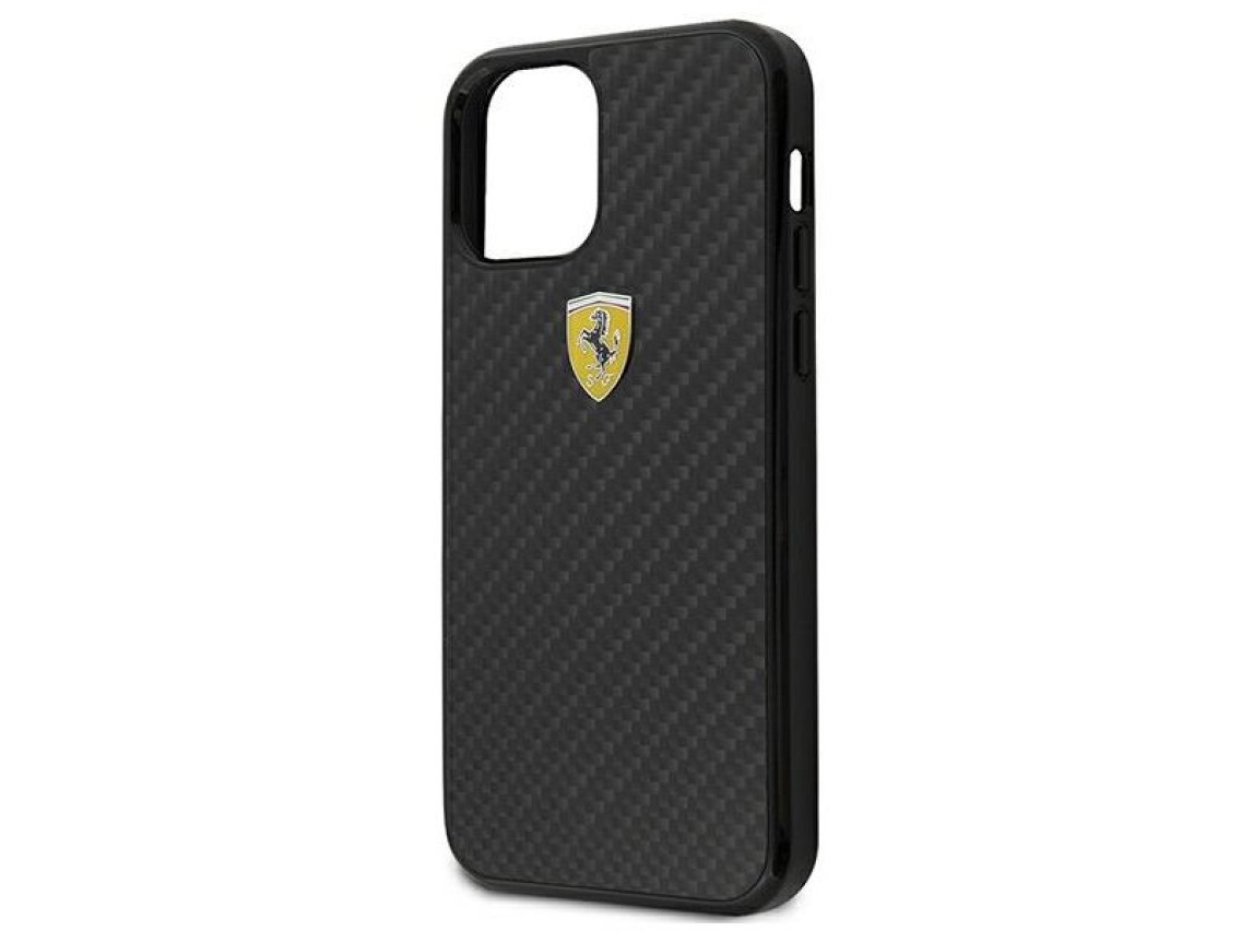 Ferrari FERCAHCP12SBK iPhone 12 mini 5.4" black/black hardcase On Track Real Carbon