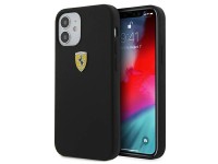 Funda rígida Ferrari FESSIHCP12SBK para iPhone 12 mini de 5,4" en color negro/negro, de silicona On Funda rígida Ferrari FESSIHCP12SBK para iPhone 12 mini de 5,4" en color negro/negro, de silicona On