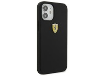 Funda rígida Ferrari FESSIHCP12SBK para iPhone 12 mini de 5,4" en color negro/negro, de silicona On Funda rígida Ferrari FESSIHCP12SBK para iPhone 12 mini de 5,4" en color negro/negro, de silicona On