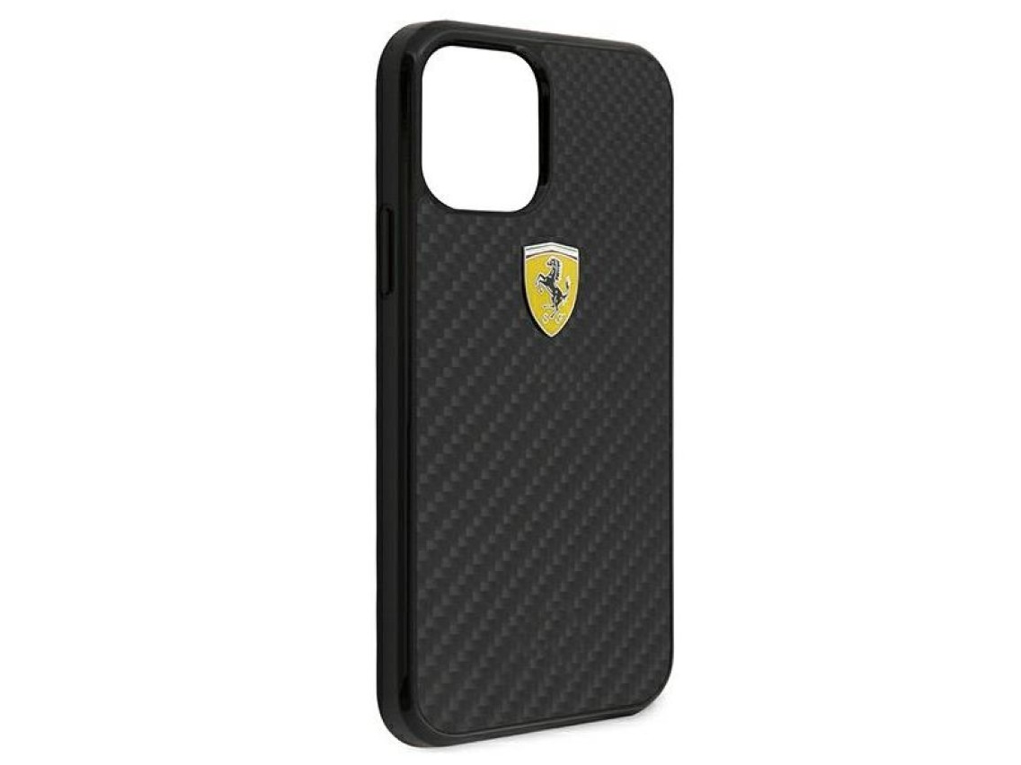 Ferrari FERCAHCP12SBK iPhone 12 mini 5.4" black/black hardcase On Track Real Carbon