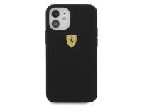 Funda rígida Ferrari FESSIHCP12SBK para iPhone 12 mini de 5,4" en color negro/negro, de silicona On Funda rígida Ferrari FESSIHCP12SBK para iPhone 12 mini de 5,4" en color negro/negro, de silicona On