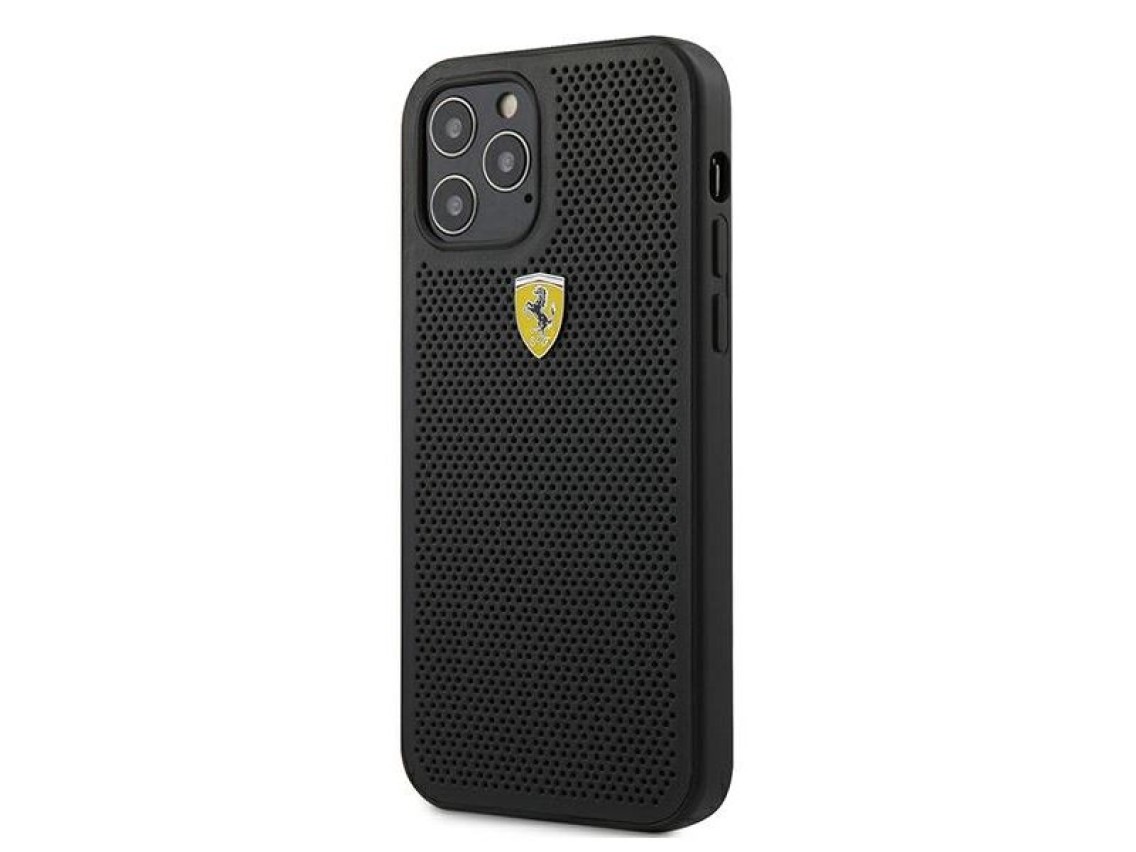 Ferrari FESPEHCP12LBK iPhone 12 Pro Max 6.7" black/black hardcase On Track Perforated