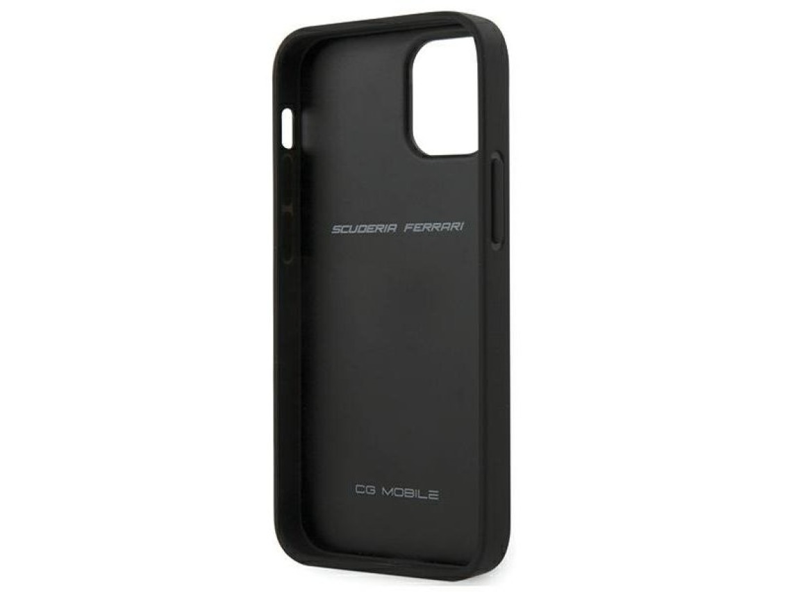 Ferrari FESNECHCP12SBK iPhone 12 mini 5.4" negro/negro carcasa rígida On Track PU Carbon