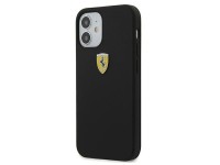 Funda rígida Ferrari FESSIHCP12SBK para iPhone 12 mini de 5,4" en color negro/negro, de silicona On Funda rígida Ferrari FESSIHCP12SBK para iPhone 12 mini de 5,4" en color negro/negro, de silicona On