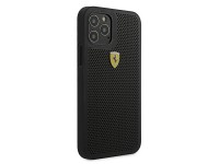 Funda rígida Ferrari FESPEHCP12MBK para iPhone 12/12 Pro de 6,1" negra/negra On Track perforada Funda rígida Ferrari FESPEHCP12MBK para iPhone 12/12 Pro de 6,1" negra/negra On Track perforada