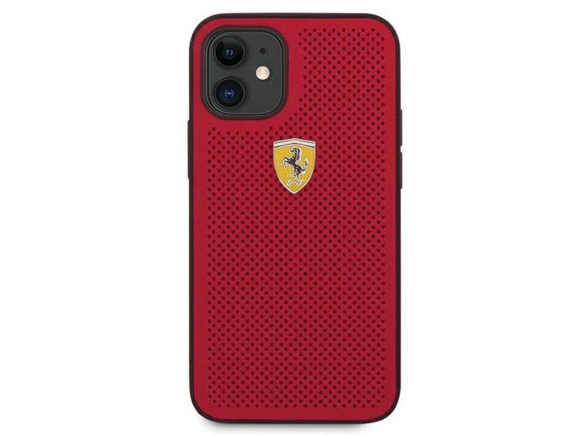 Ferrari FESPEHCP12SRE iPhone 12 mini 5.4" capa rígida vermelha/vermelha On Track Perfurada
