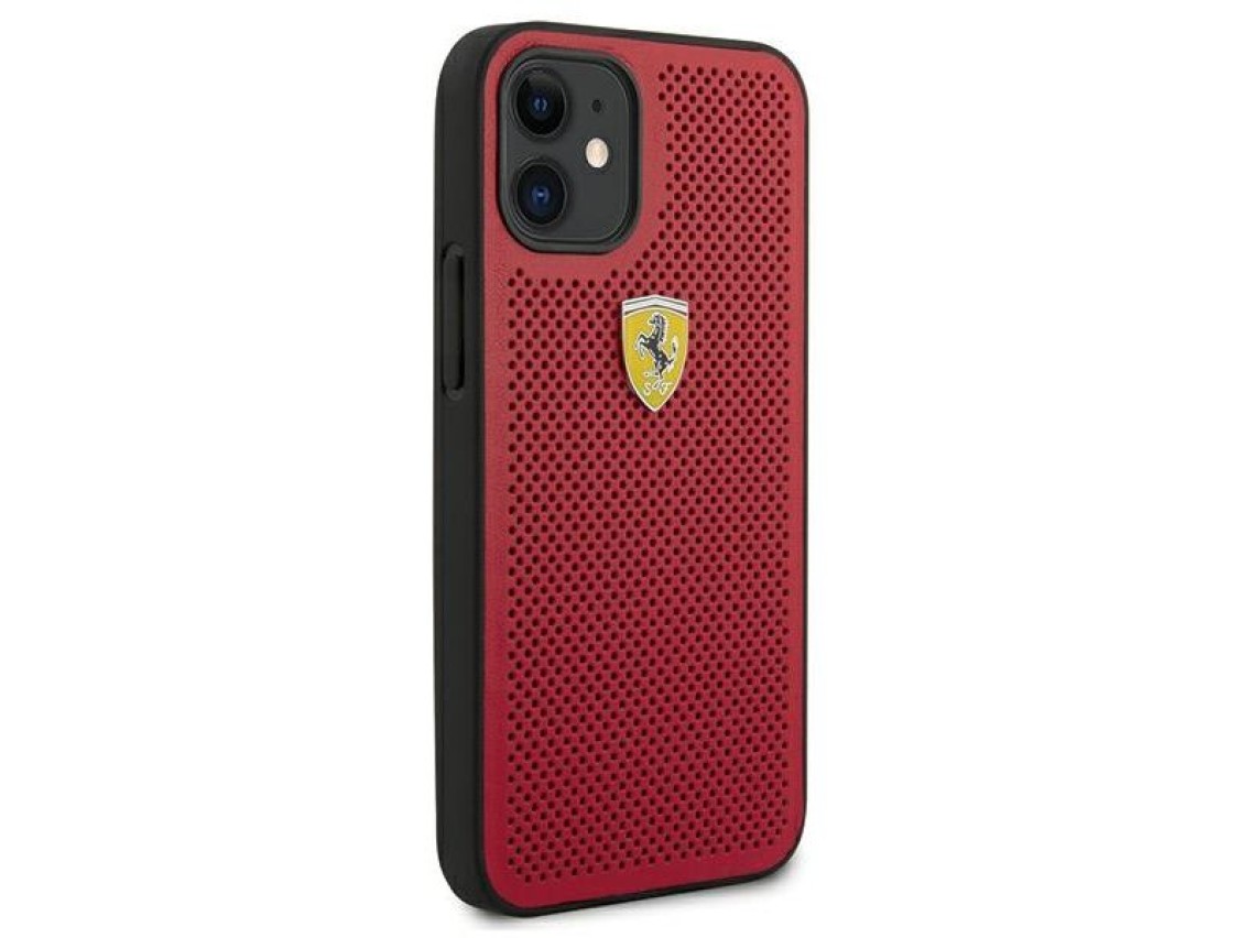 Ferrari FESPEHCP12SRE iPhone 12 mini 5.4" capa rígida vermelha/vermelha On Track Perfurada