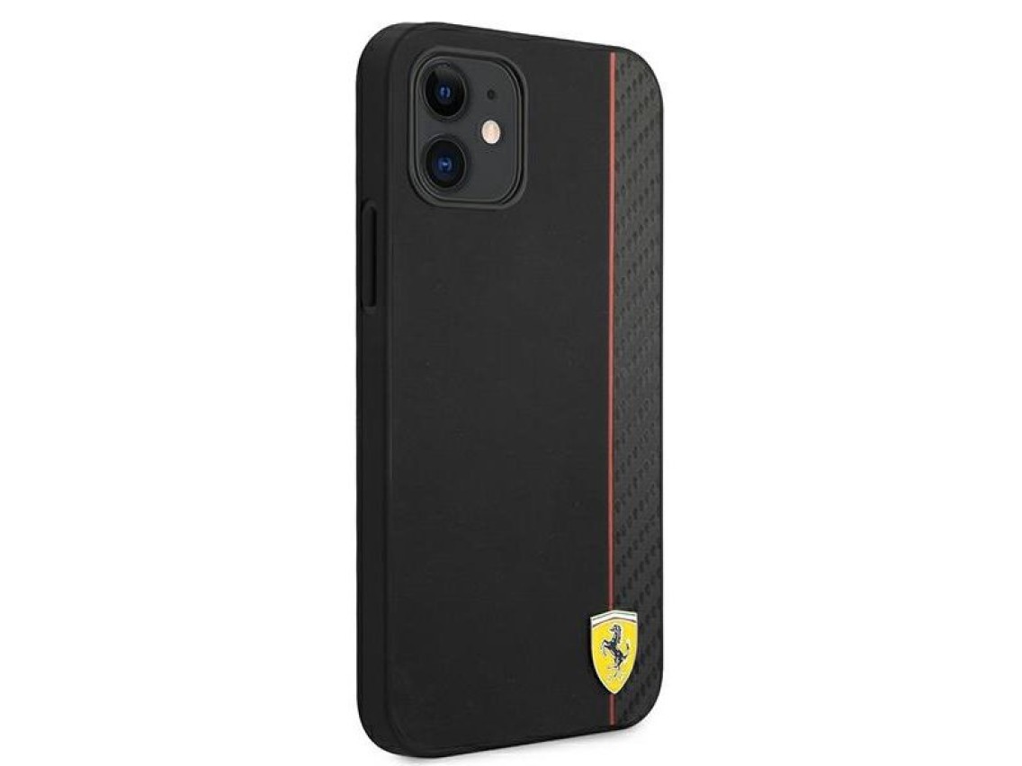 Ferrari FESAXHCP12SBK iPhone 12 mini 5.4" black/black hardcase On Track Carbon Stripe