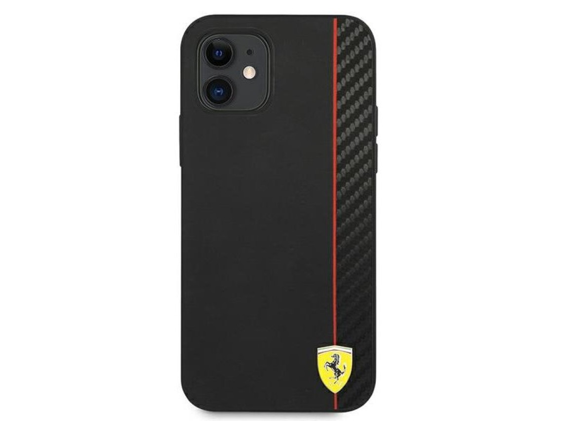 Ferrari FESAXHCP12SBK iPhone 12 mini 5.4" black/black hardcase On Track Carbon Stripe