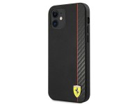 Ferrari FESAXHCP12SBK iPhone 12 mini 5.4" black/black hardcase On Track Carbon Stripe
