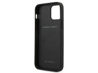 Funda rígida Ferrari FEOMSHCP12LBK para iPhone 12 Pro Max, color negro/negro, con franja de cuero y Funda rígida Ferrari FEOMSHCP12LBK para iPhone 12 Pro Max, color negro/negro, con franja de cuero y