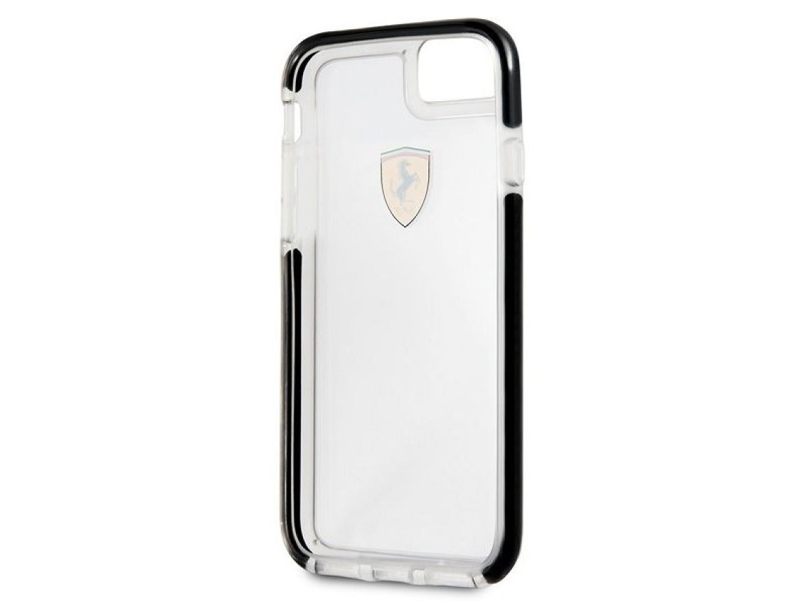 Funda rígida Ferrari FEGLHCP7BK para iPhone 7/8 SE 2020/SE 2022, resistente a golpes, transparente,